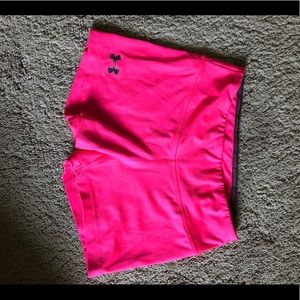 Neon pink under armour spandex